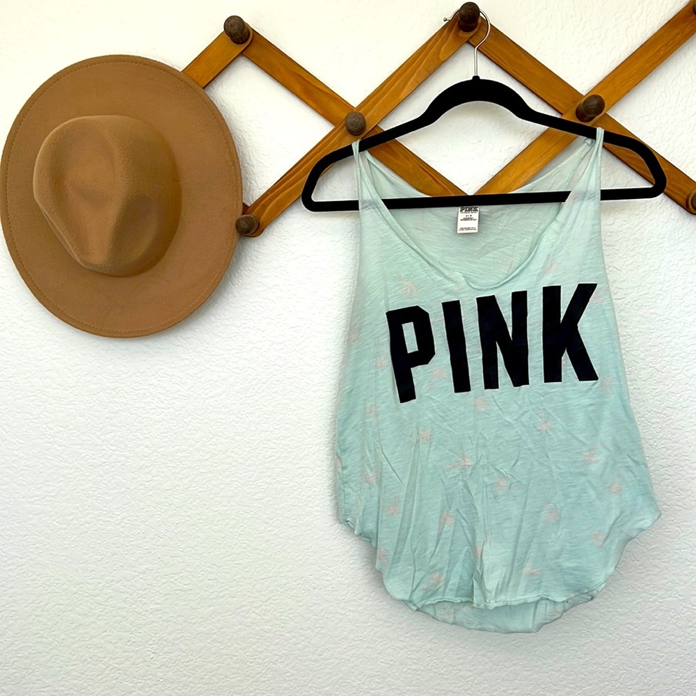 PINK palm tree tank top